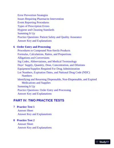 Master the Pharmacy Technician Certification PTCE Exam (2020) - Page 10 preview image
