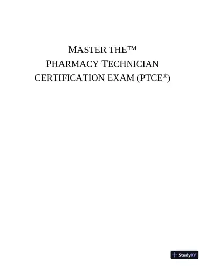 Master the Pharmacy Technician Certification PTCE Exam (2020) - Page 4 preview image
