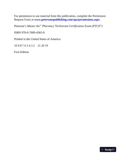 Master the Pharmacy Technician Certification PTCE Exam (2020) - Page 6 preview image