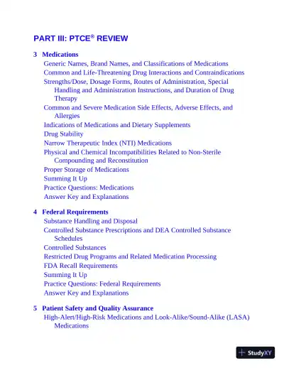 Master the Pharmacy Technician Certification PTCE Exam (2020) - Page 9 preview image