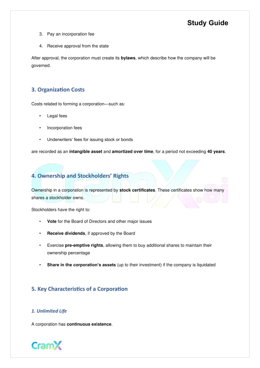 Accounting Principles II – Corporations, page 2