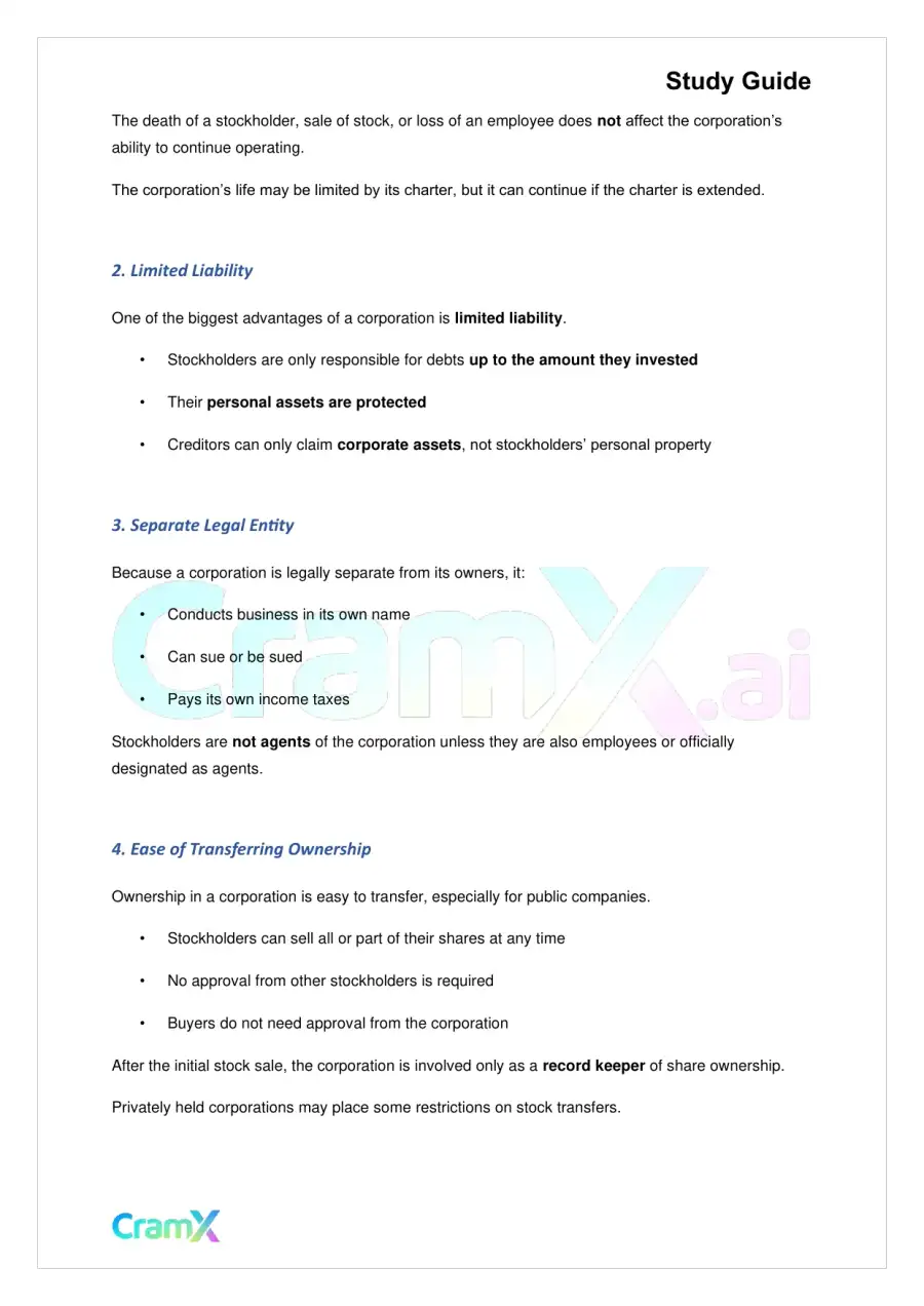 Accounting Principles II – Corporations, page 3