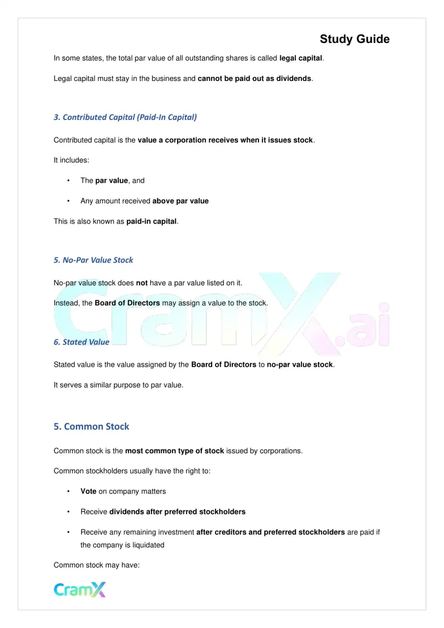 Accounting Principles II – Corporations, page 6
