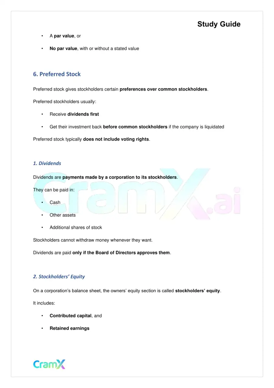 Accounting Principles II – Corporations, page 7