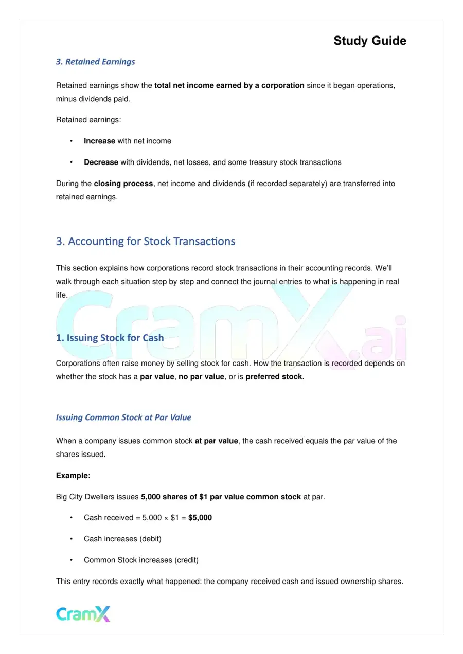 Accounting Principles II – Corporations, page 8