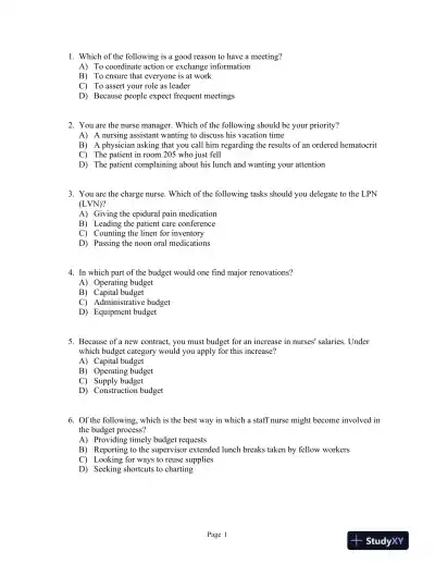 Managing and Coordinating Nursing Care Fifth Edition Test Bank - Page 12 preview image