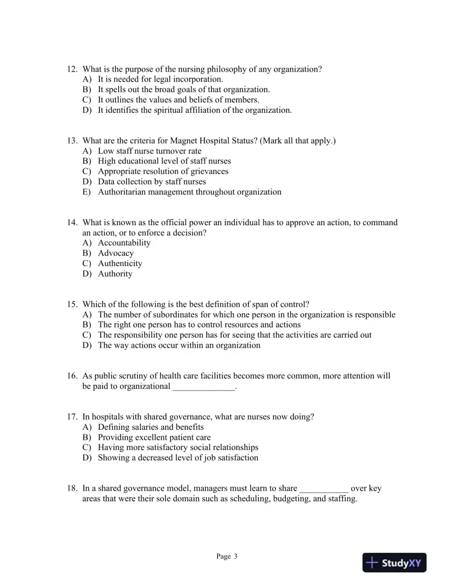 Managing and Coordinating Nursing Care Fifth Edition Test Bank, page 9