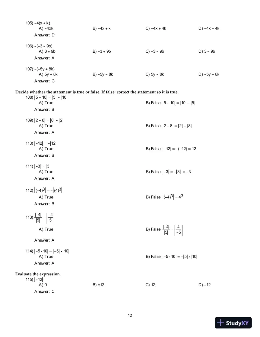 Test Bank For Essentials of College Algebra, 12th Edition, page 14