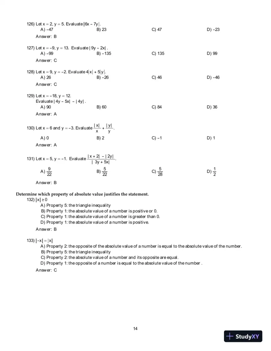 Test Bank For Essentials of College Algebra, 12th Edition, page 16