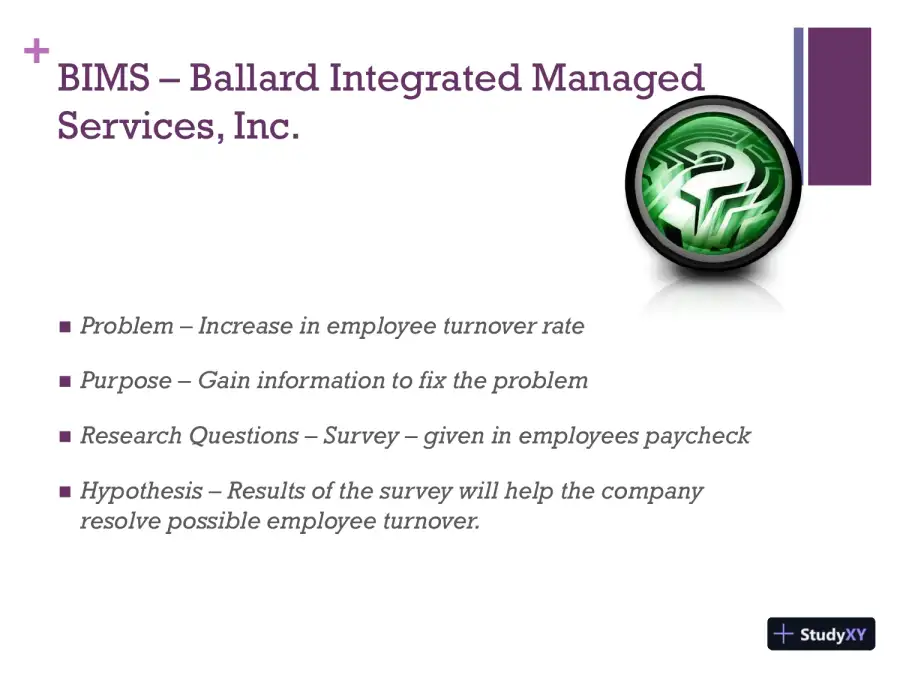 Data Collection Ballard Integrated Managed Services, Inc. (BIMS) - QNT351 Consulting Group, page 3