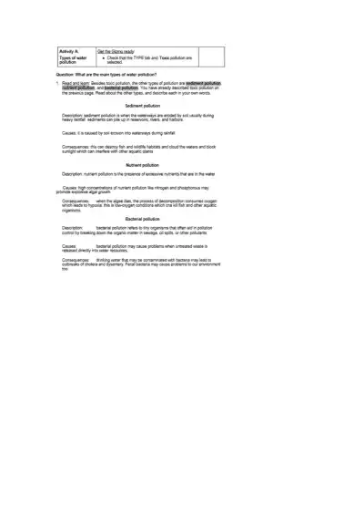 Exploring Water Pollution Types, Causes, and Conse - Page 2 preview image