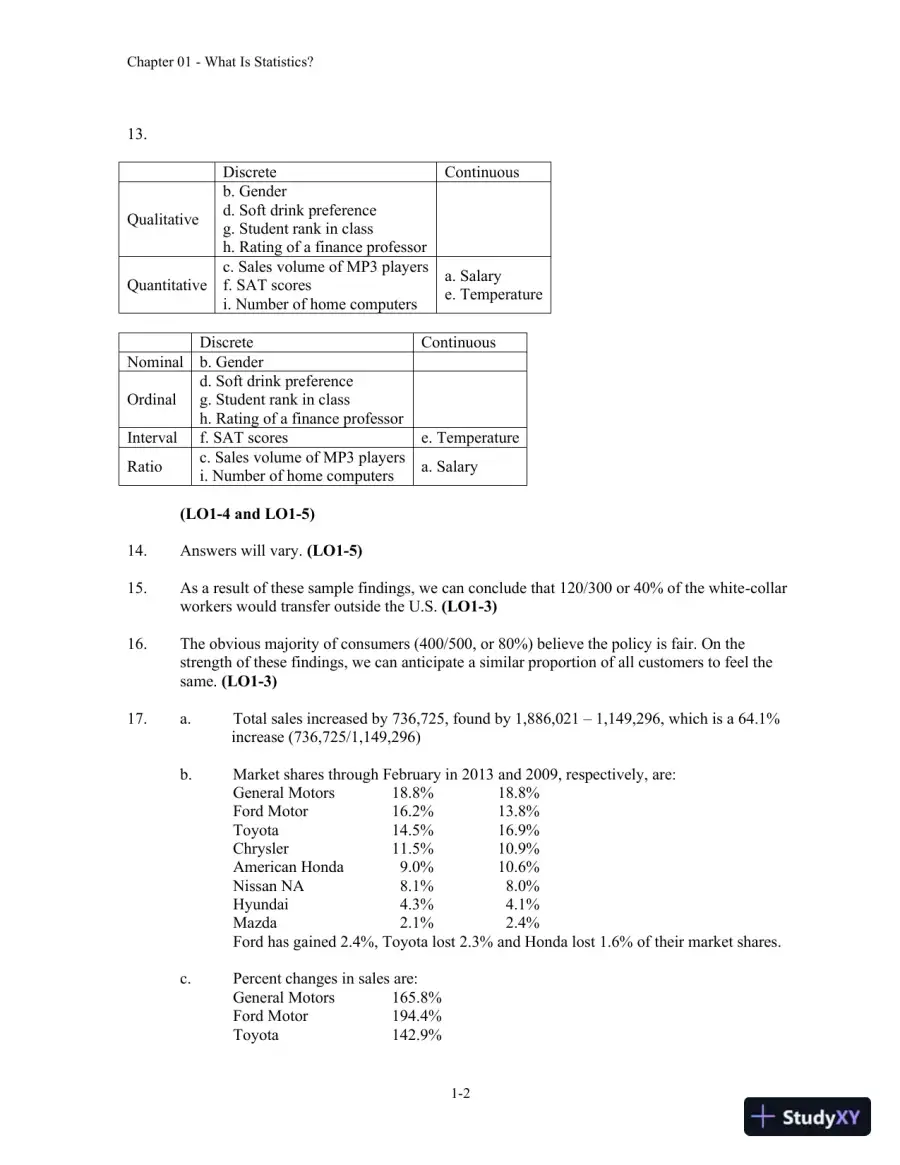 Solution Manual For Statistical Techniques In Business And Economics, 16th Edition, page 3