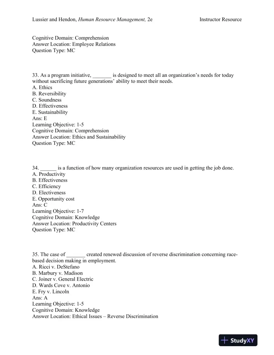 Human Resource Management: Functions, Applications, and Skill Development Second Edition Test Bank, page 12