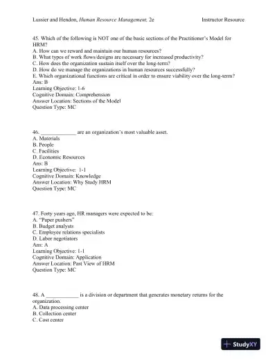 Human Resource Management: Functions, Applications, and Skill Development Second Edition Test Bank - Page 16 preview image