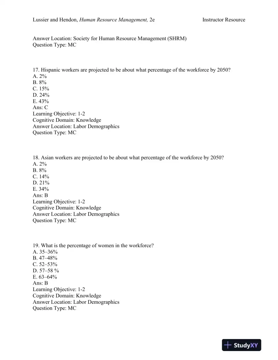 Human Resource Management: Functions, Applications, and Skill Development Second Edition Test Bank, page 7
