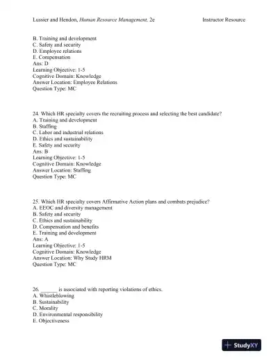 Human Resource Management: Functions, Applications, and Skill Development Second Edition Test Bank - Page 9 preview image