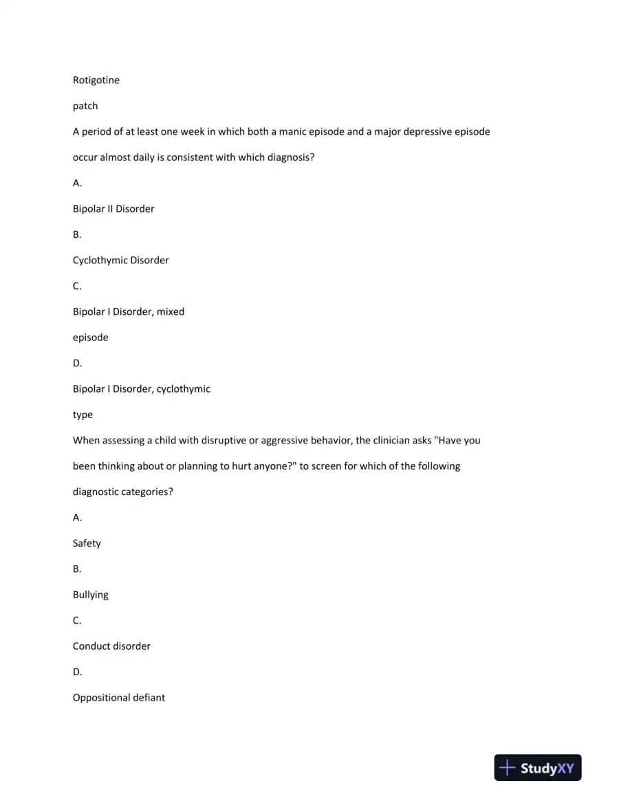 2022-2023 NRNP6665 Pshychology Mid Term Exam Week 6 With Answers (26 Solved Questions), page 5