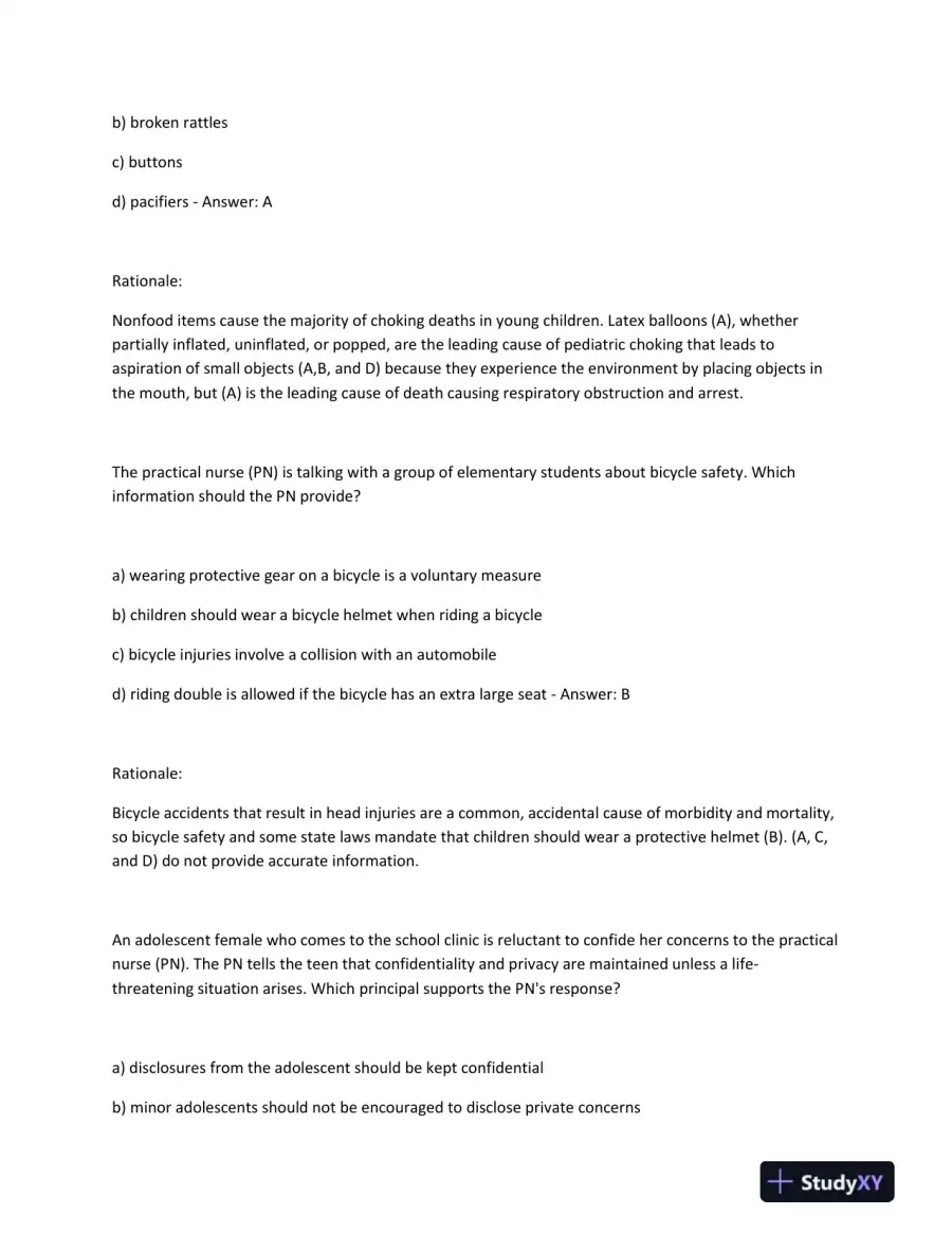 HESI PN Obstetrics, Maternity, Pediatrics Practice Exam With Answers (1000 Solved Questions), page 12