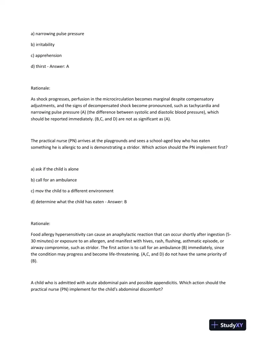 HESI PN Obstetrics, Maternity, Pediatrics Practice Exam With Answers (1000 Solved Questions), page 14