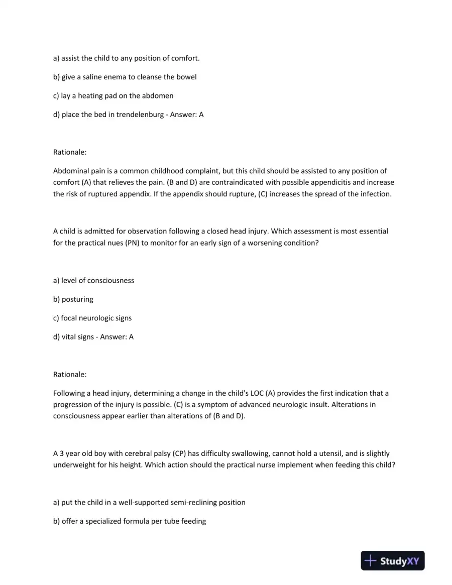 HESI PN Obstetrics, Maternity, Pediatrics Practice Exam With Answers (1000 Solved Questions), page 15