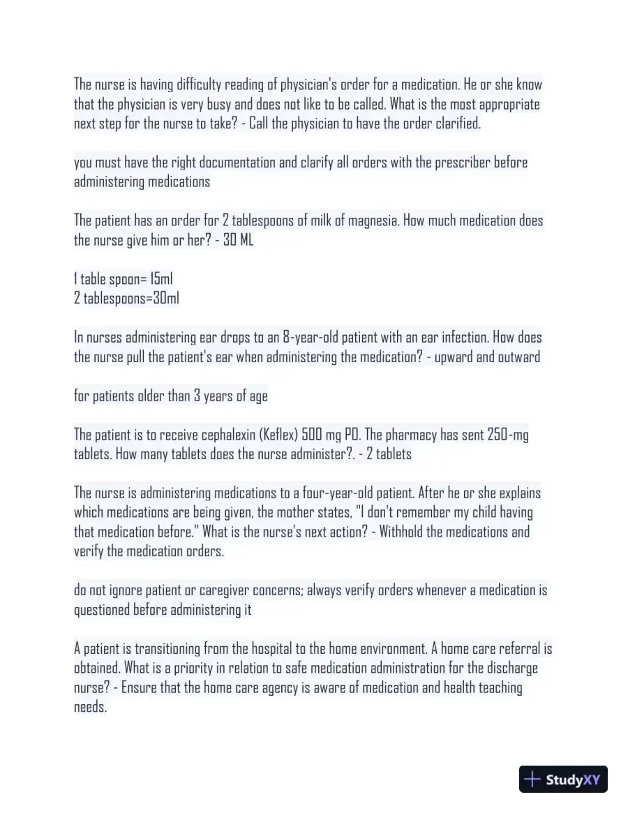 NR224 Fundamentals of Nursing Final Exam With Answers (67 Solved Questions), page 4