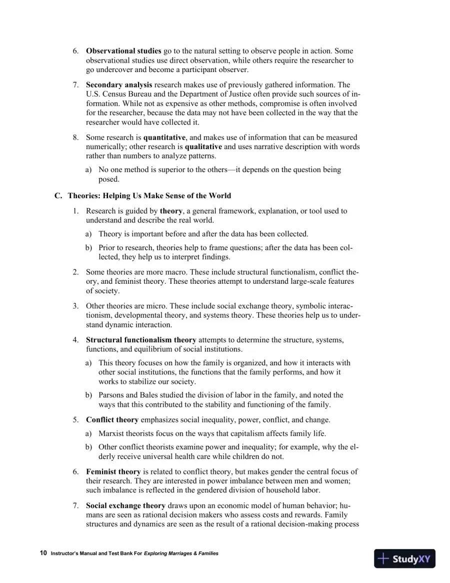 Class Notes for Exploring Marriages and Families, 3rd Edition, page 13