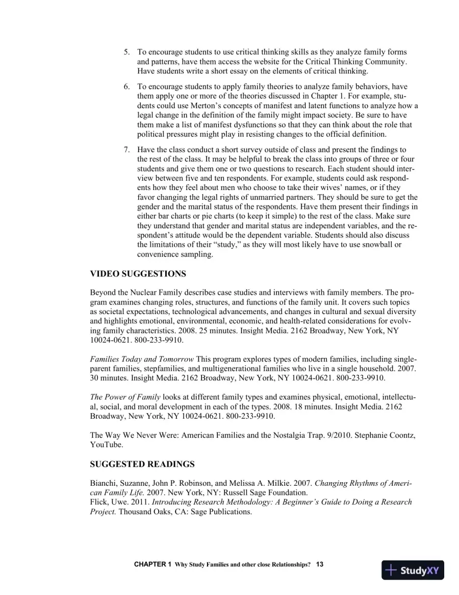 Class Notes for Exploring Marriages and Families, 3rd Edition, page 16