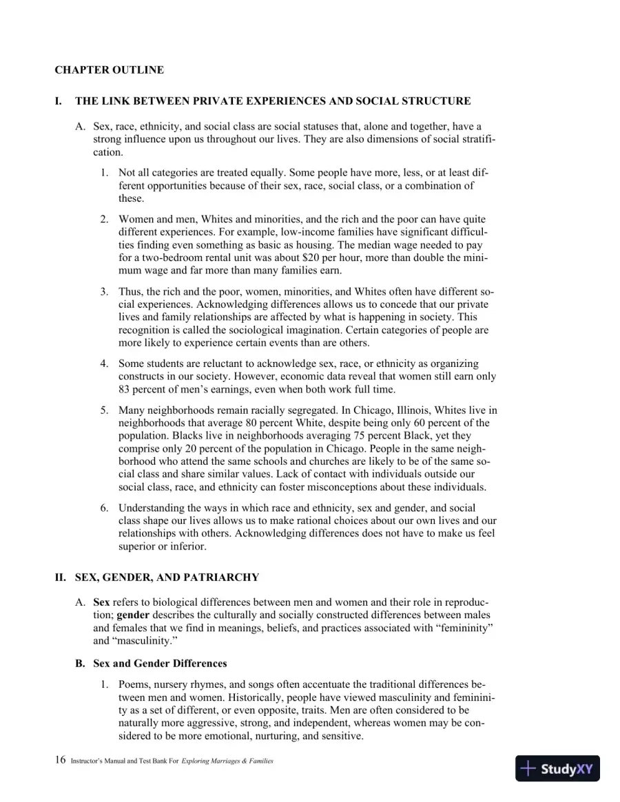 Class Notes for Exploring Marriages and Families, 3rd Edition, page 19