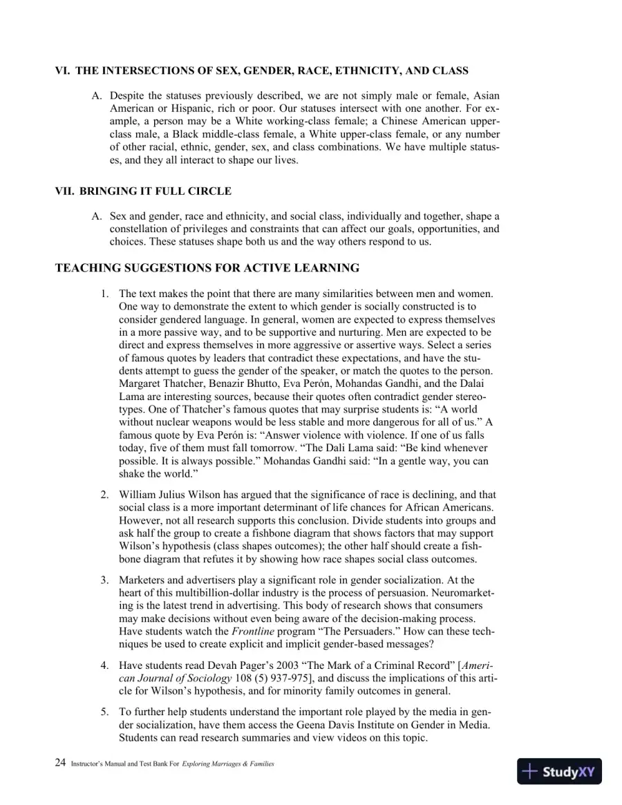 Class Notes for Exploring Marriages and Families, 3rd Edition, page 27