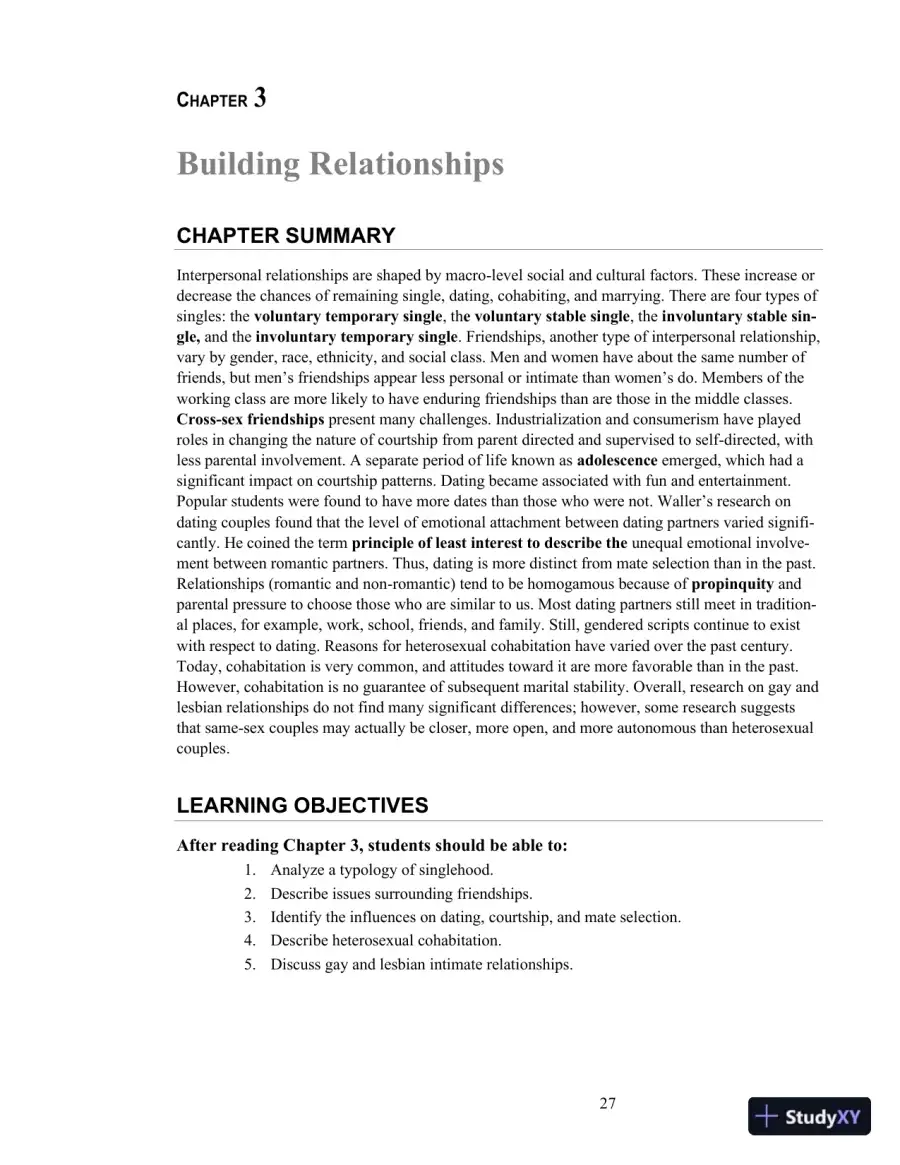 Class Notes for Exploring Marriages and Families, 3rd Edition, page 30