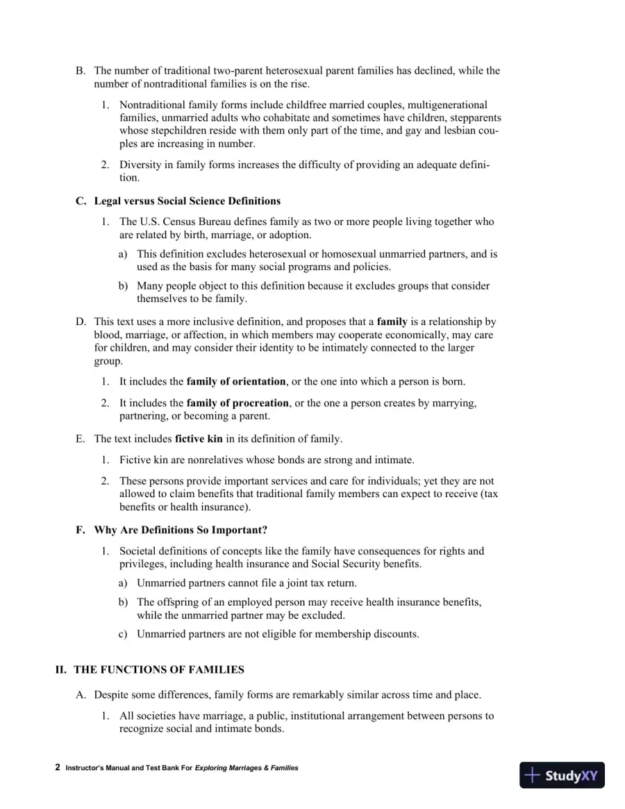 Class Notes for Exploring Marriages and Families, 3rd Edition, page 5