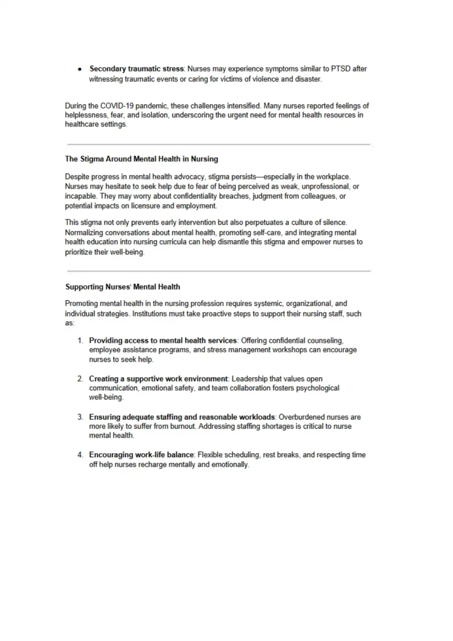 Mental Health in Nursing Awareness, Support, and R, page 2