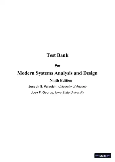 Test Bank for Modern Systems Analysis And Design, 9th Edition - Page 1 preview image