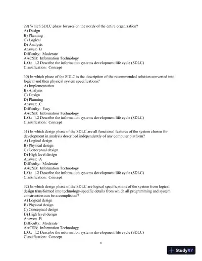 Test Bank for Modern Systems Analysis And Design, 9th Edition - Page 10 preview image