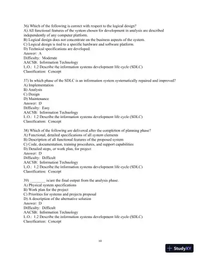 Test Bank for Modern Systems Analysis And Design, 9th Edition - Page 12 preview image