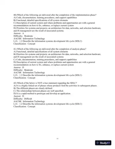 Test Bank for Modern Systems Analysis And Design, 9th Edition - Page 13 preview image
