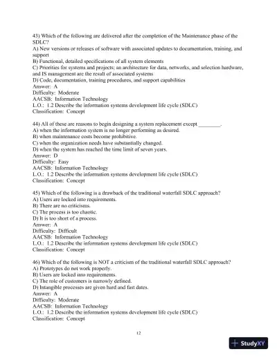 Test Bank for Modern Systems Analysis And Design, 9th Edition - Page 14 preview image