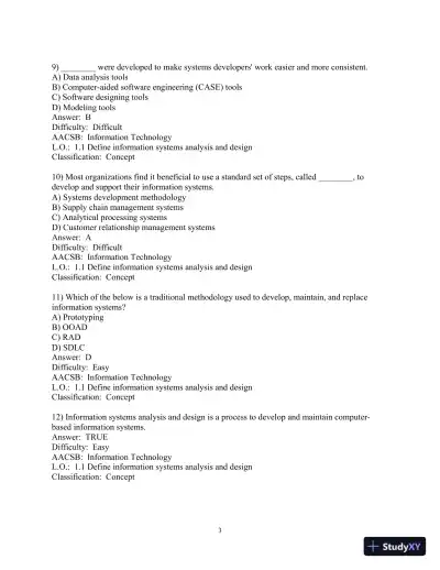 Test Bank for Modern Systems Analysis And Design, 9th Edition - Page 5 preview image