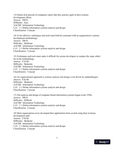 Test Bank for Modern Systems Analysis And Design, 9th Edition - Page 6 preview image