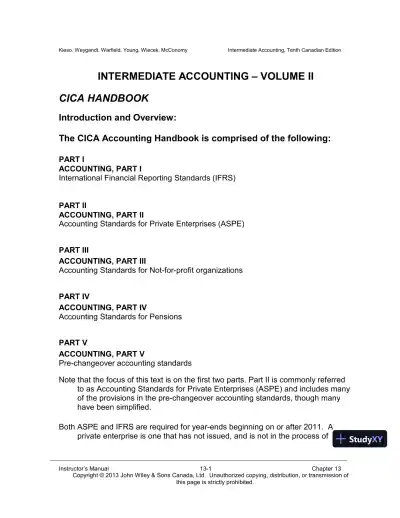 Intermediate Accounting, Volume 2, 10th Canadian Edition Lecture Notes - Page 1 preview image
