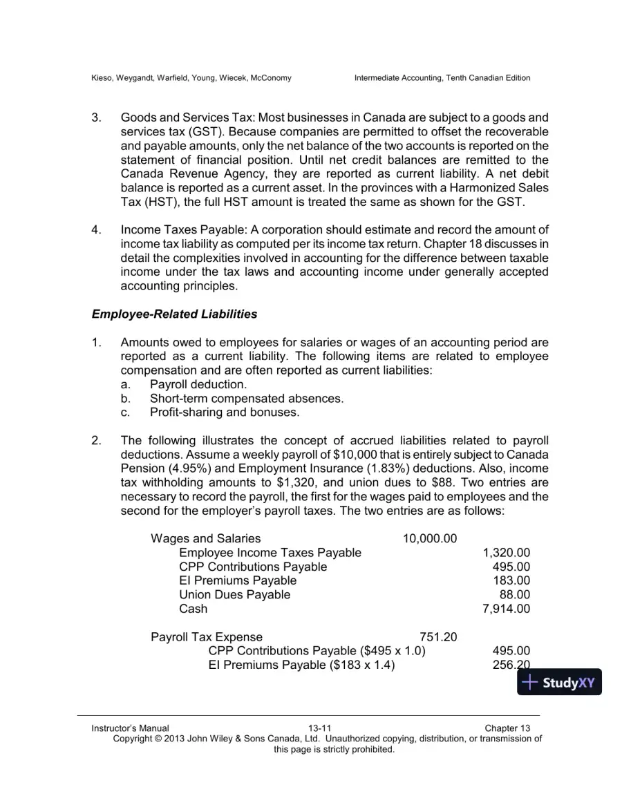 Intermediate Accounting, Volume 2, 10th Canadian Edition Lecture Notes, page 12