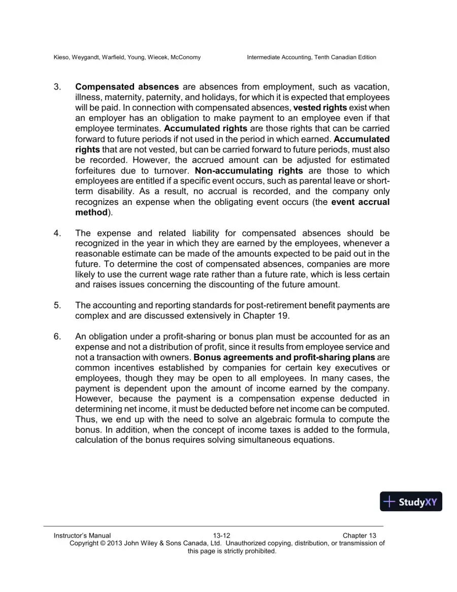 Intermediate Accounting, Volume 2, 10th Canadian Edition Lecture Notes, page 13