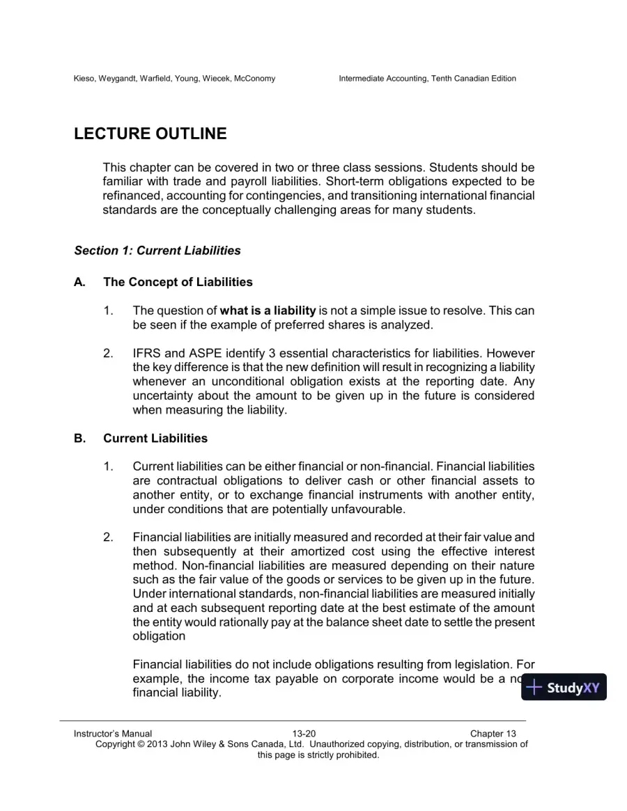 Intermediate Accounting, Volume 2, 10th Canadian Edition Lecture Notes, page 21