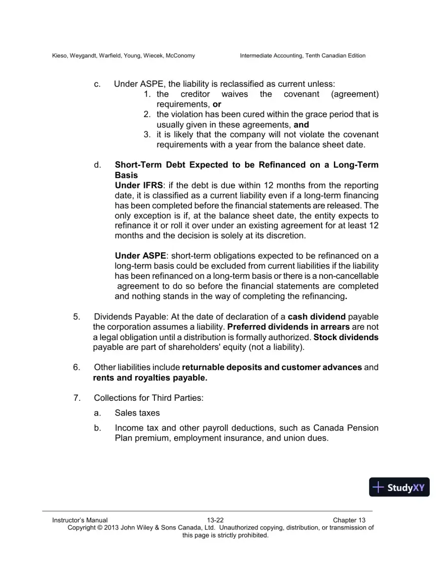 Intermediate Accounting, Volume 2, 10th Canadian Edition Lecture Notes, page 23