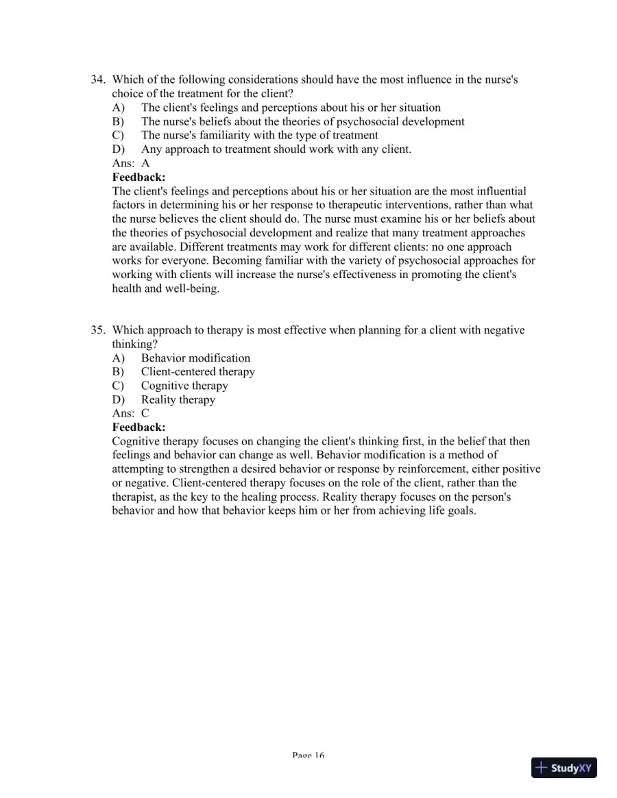 Test Bank For Psychiatric Mental Health Nursing, 6th Edition, page 17
