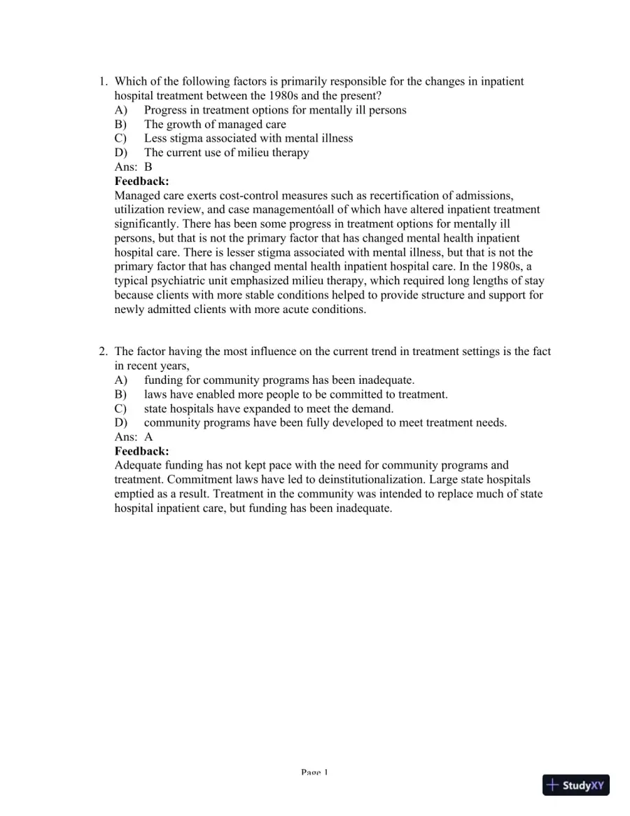 Test Bank For Psychiatric Mental Health Nursing, 6th Edition, page 18