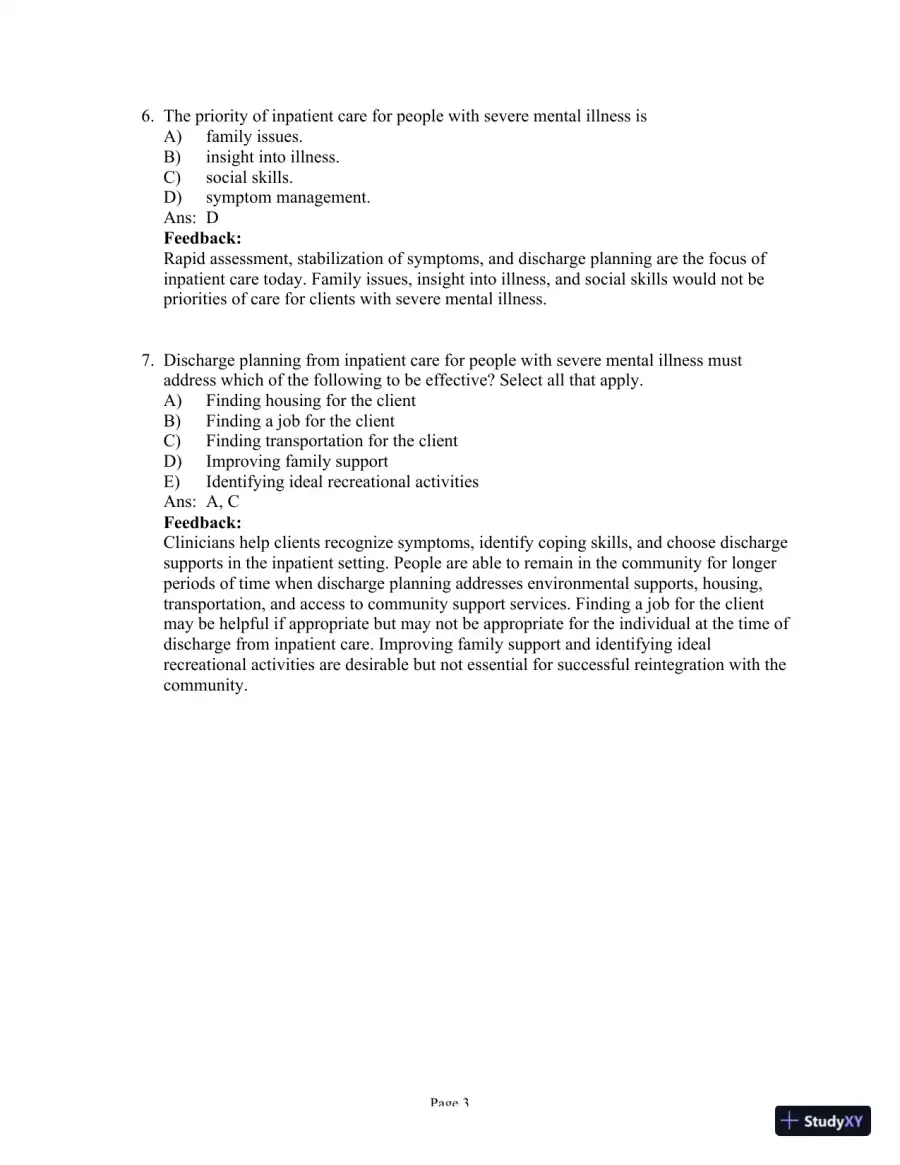 Test Bank For Psychiatric Mental Health Nursing, 6th Edition, page 20