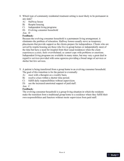 Test Bank For Psychiatric Mental Health Nursing, 6th Edition - Page 21 preview image