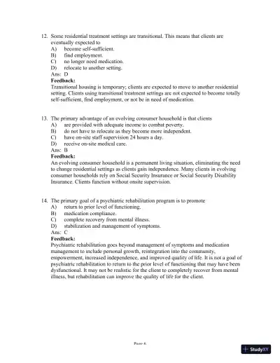 Test Bank For Psychiatric Mental Health Nursing, 6th Edition - Page 23 preview image