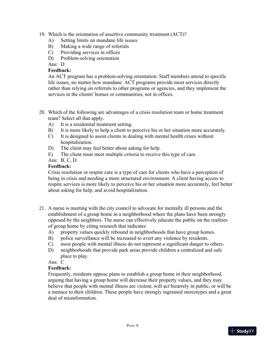 Test Bank For Psychiatric Mental Health Nursing, 6th Edition, page 26